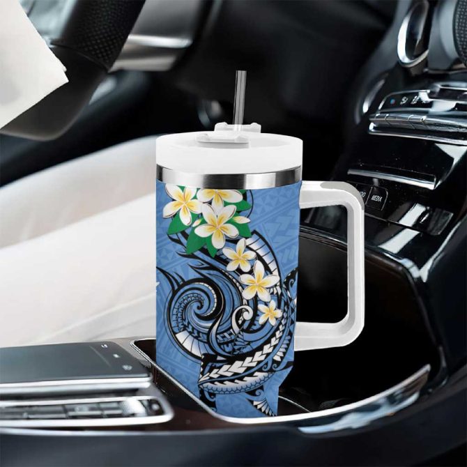 Fsm Kosrae Polynesian Shark Tattoo Custom Stanley Quencher 40Oz Stainless Steel Tumbler With Handle - Image 8