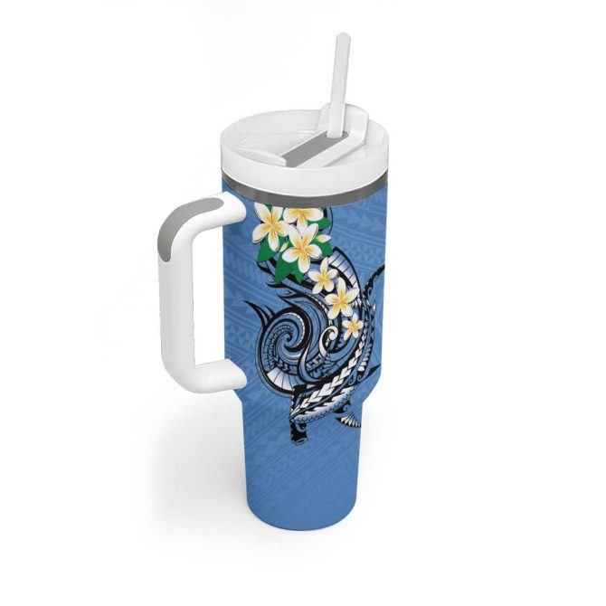 Fsm Kosrae Polynesian Shark Tattoo Custom Stanley Quencher 40Oz Stainless Steel Tumbler With Handle - Image 2