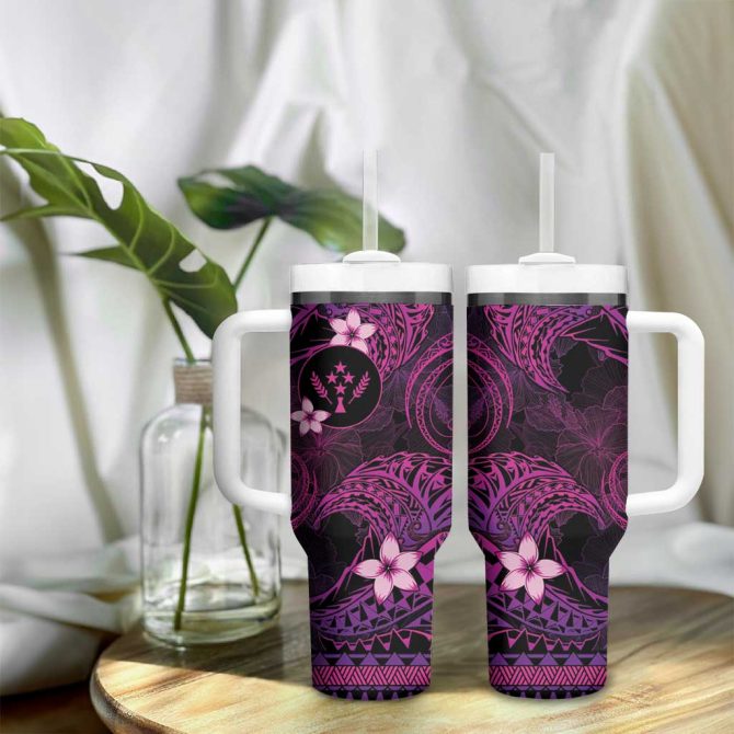 Fsm Kosrae State Tribal Pink Custom Stanley Quencher 40Oz Stainless Steel Tumbler With Handle - Image 9