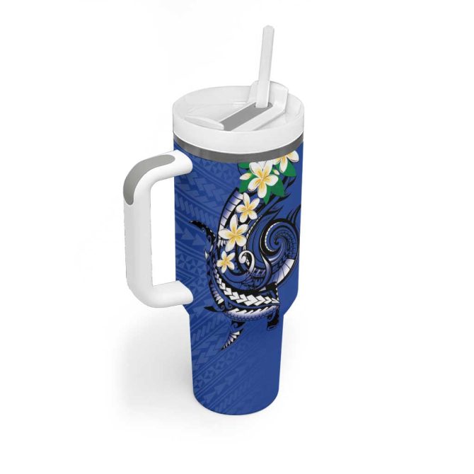 Fsm Pohnpei Polynesian Shark Tattoo Custom Stanley Quencher 40Oz Stainless Steel Tumbler With Handle - Image 2