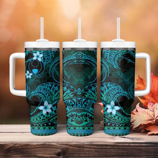 Fsm Pohnpei State Tribal Ocean Custom Stanley Quencher 40Oz Stainless Steel Tumbler With Handle - Image 4
