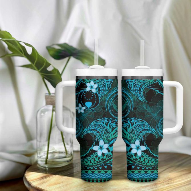 Fsm Pohnpei State Tribal Ocean Custom Stanley Quencher 40Oz Stainless Steel Tumbler With Handle - Image 9