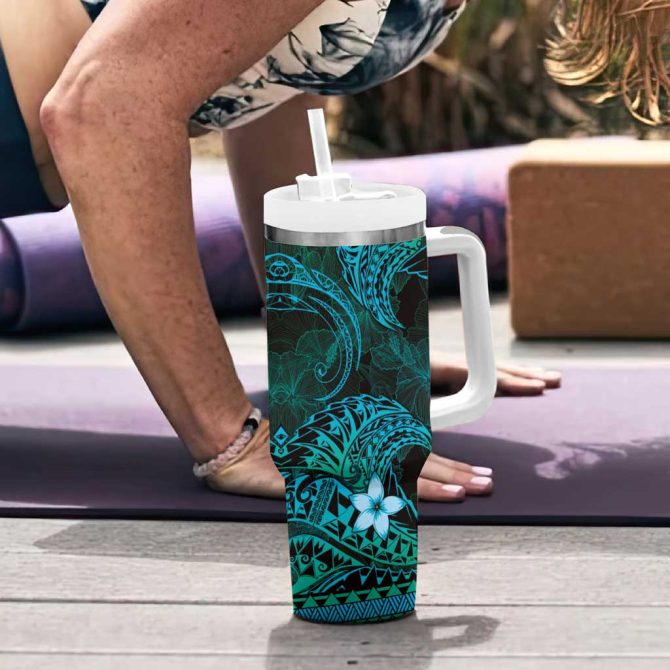 Fsm Pohnpei State Tribal Ocean Custom Stanley Quencher 40Oz Stainless Steel Tumbler With Handle - Image 6