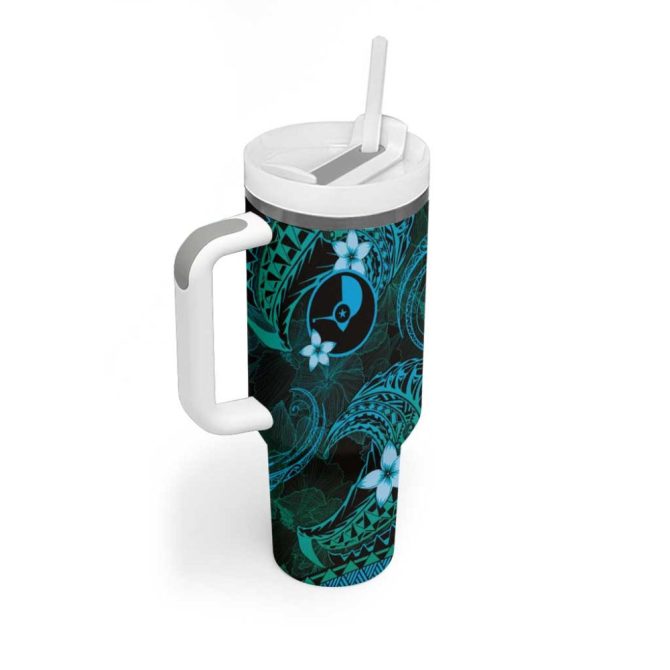 Fsm Yap State Tribal Ocean Custom Stanley Quencher 40Oz Stainless Steel Tumbler With Handle - Image 2