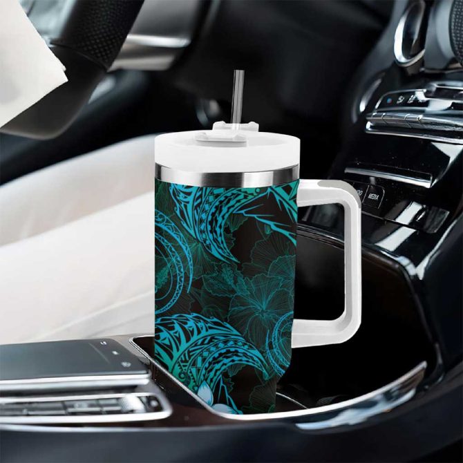 Fsm Yap State Tribal Ocean Custom Stanley Quencher 40Oz Stainless Steel Tumbler With Handle - Image 8