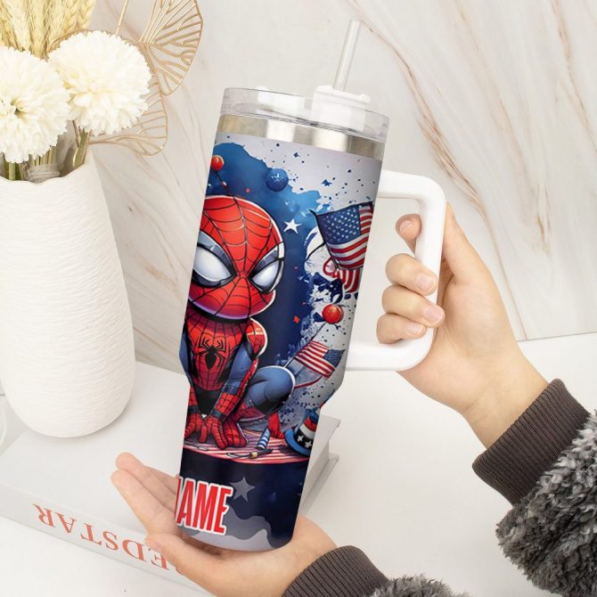 Funny Spiderman Movies Custom Stanley Quencher 40Oz Stainless Steel Tumbler With Handle - Image 3