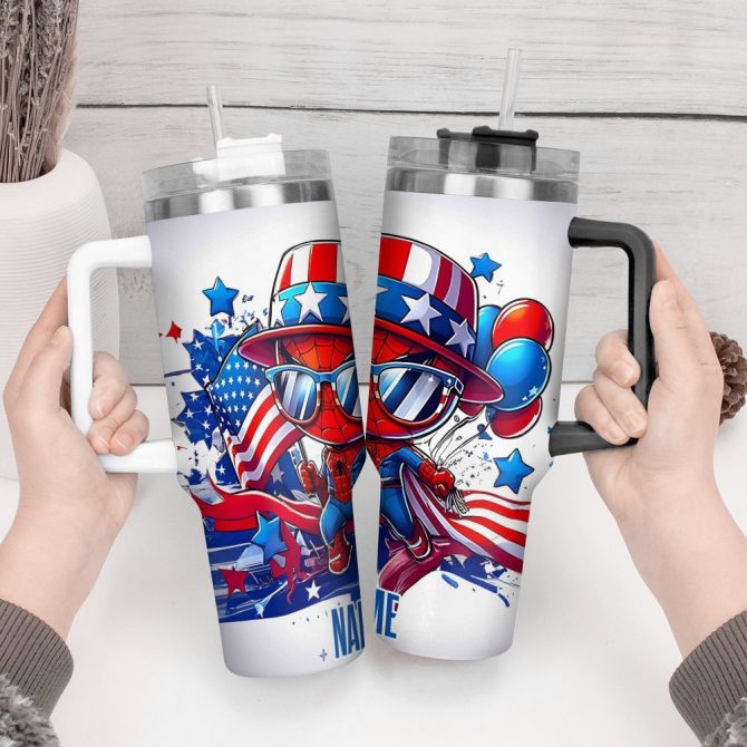 Funny Spiderman Movies Custom Stanley Quencher 40Oz Stainless Steel Tumbler With Handle - Image 4