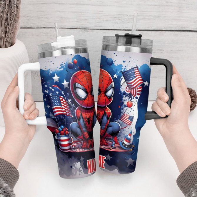 Funny Spiderman Movies Custom Stanley Quencher 40Oz Stainless Steel Tumbler With Handle - Image 5
