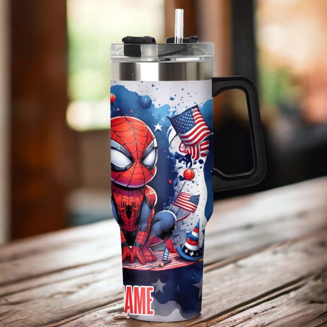 Funny Spiderman Movies Custom Stanley Quencher 40Oz Stainless Steel Tumbler With Handle - Image 4