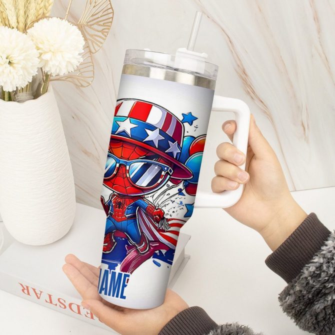 Funny Spiderman Movies Custom Stanley Quencher 40Oz Stainless Steel Tumbler With Handle - Image 2