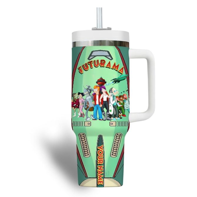 Futurama Tv Series Custom Stanley Quencher 40Oz Stainless Steel Tumbler - Image 3