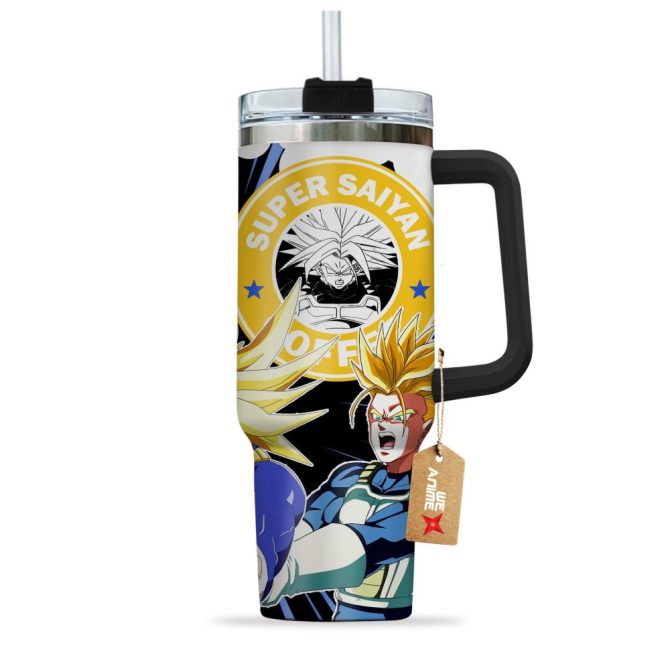 Future Trunks Ultra Super Saiyan Dragon Ball Z Anime Custom Stanley Quencher 40Oz Stainless Steel Tumbler - Image 3