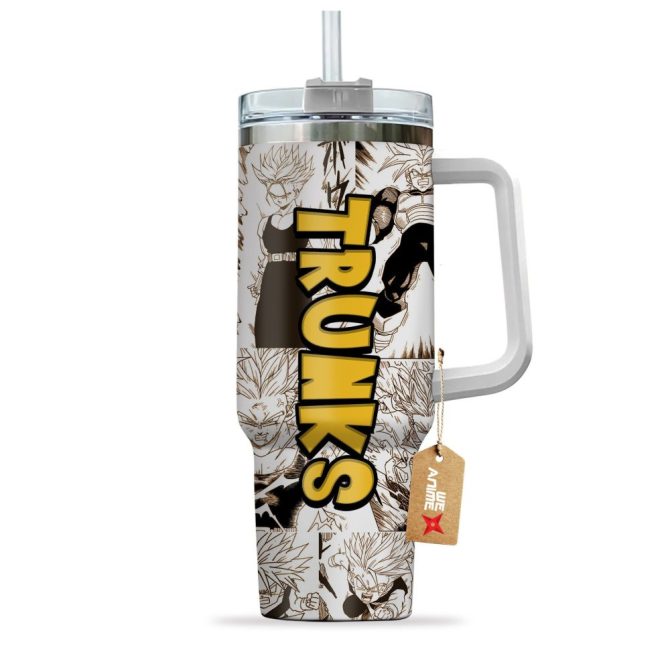 Future Trunks Ultra Super Saiyan Dragon Ball Z Anime Custom Stanley Quencher 40Oz Stainless Steel Tumbler - Image 3