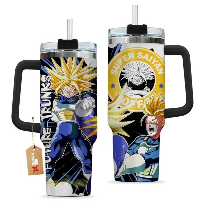 Future Trunks Ultra Super Saiyan Dragon Ball Z Anime Custom Stanley Quencher 40Oz Stainless Steel Tumbler - Image 2