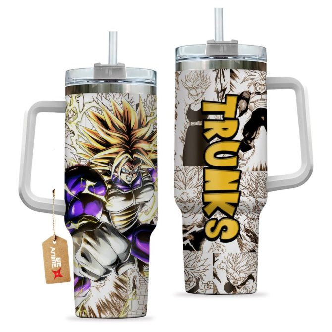 Future Trunks Ultra Super Saiyan Dragon Ball Z Anime Custom Stanley Quencher 40Oz Stainless Steel Tumbler - Image 2