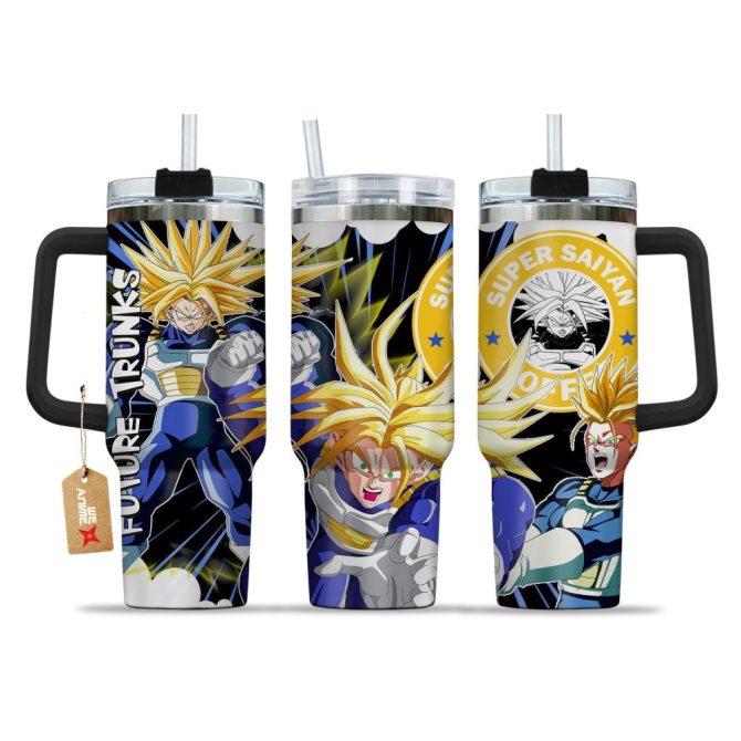 Future Trunks Ultra Super Saiyan Dragon Ball Z Anime Custom Stanley Quencher 40Oz Stainless Steel Tumbler