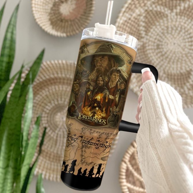 Gandalf The Lord Of The Rings Movies Custom Stanley Quencher 40Oz Stainless Steel Tumbler With Handle - Image 3