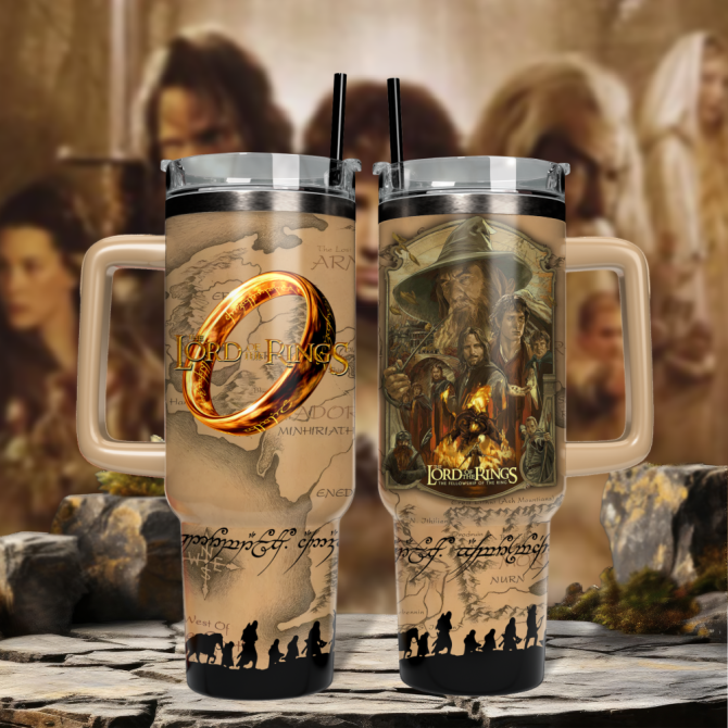 Gandalf The Lord Of The Rings Movies Custom Stanley Quencher 40Oz Stainless Steel Tumbler With Handle