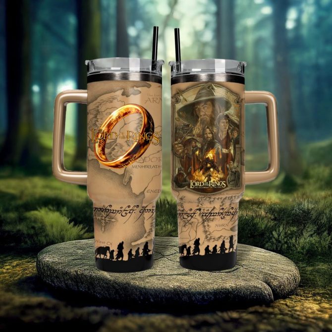 Gandalf The Lord Of The Rings Movies Custom Stanley Quencher 40Oz Stainless Steel Tumbler With Handle - Image 4
