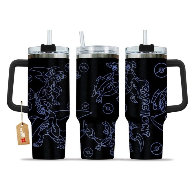 Garchomp Pokemon Anime Custom Stanley Quencher 40Oz Stainless Steel Tumbler