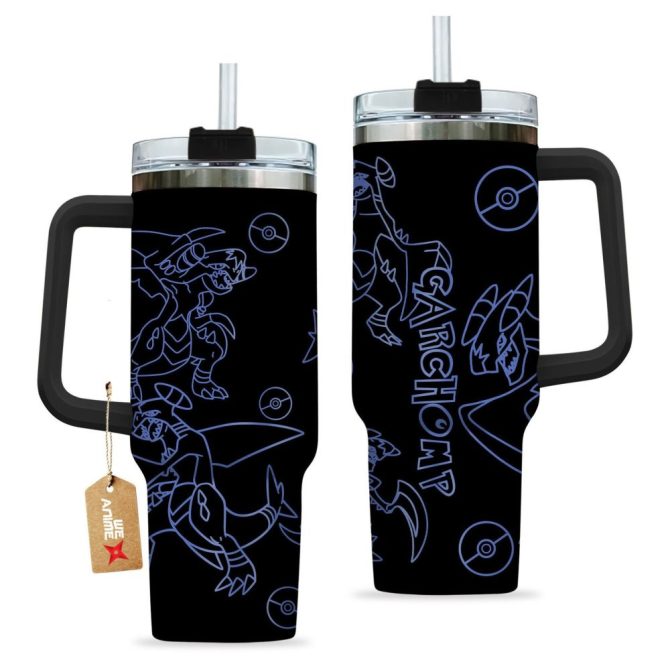 Garchomp Pokemon Anime Custom Stanley Quencher 40Oz Stainless Steel Tumbler - Image 2