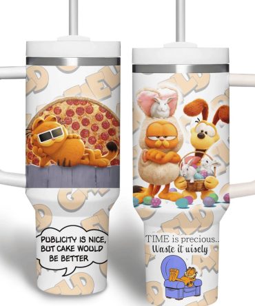 Garfield Cartoon Custom Stanley Quencher 40Oz Stainless Steel Tumbler