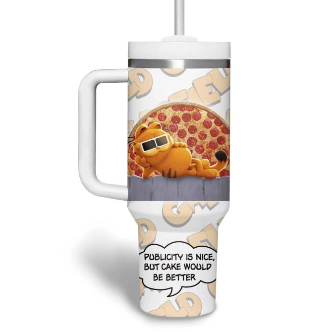 Garfield Cartoon Custom Stanley Quencher 40Oz Stainless Steel Tumbler - Image 2