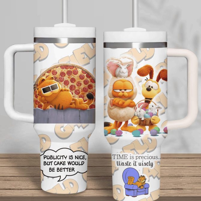 Garfield Cartoon Custom Stanley Quencher 40Oz Stainless Steel Tumbler - Image 3