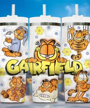 Garfield Cartoon Custom Stanley Quencher 40Oz Stainless Steel Tumbler With Handle