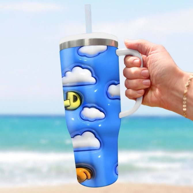 Garfield Cartoon Custom Stanley Quencher 40Oz Stainless Steel Tumbler With Handle - Image 2