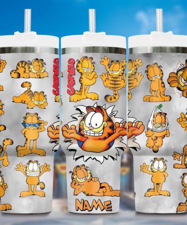 Garfield Cartoon Custom Stanley Quencher 40Oz Stainless Steel Tumbler