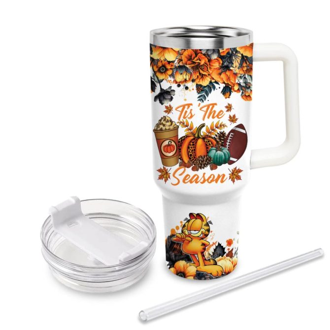Garfield Garfield Cartoon Custom Stanley Quencher 40Oz Stainless Steel Tumbler With Handle - Image 4