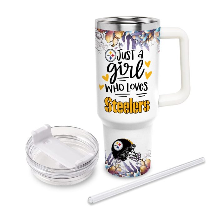 Garfield Pittsburgh Steelers Cartoon Custom Stanley Quencher 40Oz Stainless Steel Tumbler With Handle - Image 4