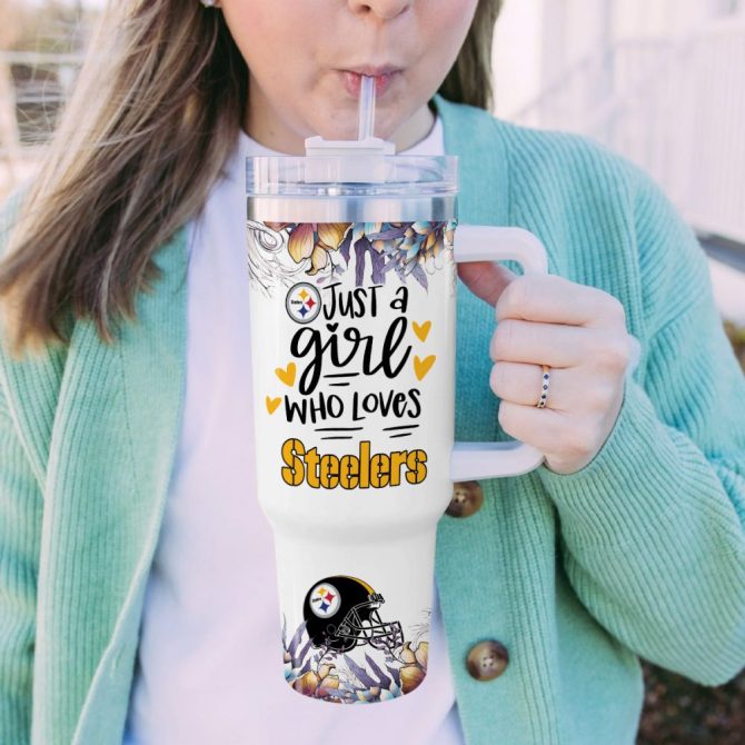 Garfield Pittsburgh Steelers Cartoon Custom Stanley Quencher 40Oz Stainless Steel Tumbler With Handle - Image 6