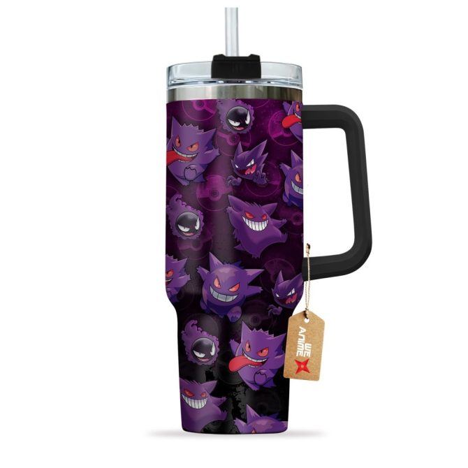 Gengar Pokemon Anime Custom Stanley Quencher 40Oz Stainless Steel Tumbler - Image 2