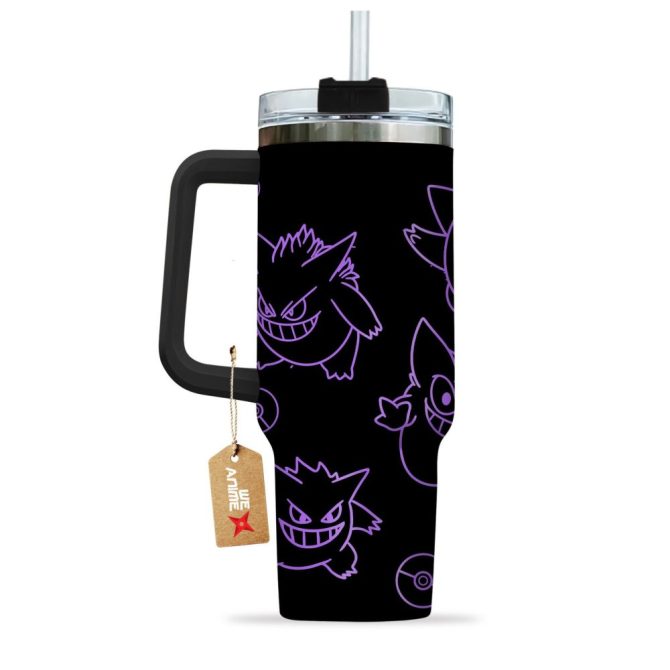 Gengar Pokemon Anime Custom Stanley Quencher 40Oz Stainless Steel Tumbler - Image 4