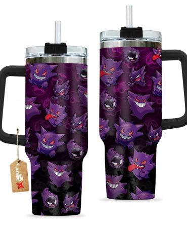 Gengar Pokemon Anime Custom Stanley Quencher 40Oz Stainless Steel Tumbler