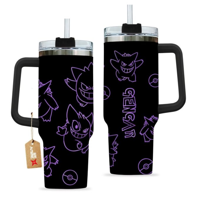 Gengar Pokemon Anime Custom Stanley Quencher 40Oz Stainless Steel Tumbler - Image 2