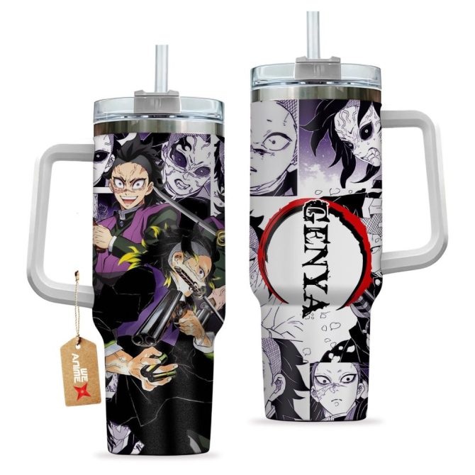 Genya Shinazugawa Demon Slayer Anime Custom Stanley Quencher 40Oz Stainless Steel Tumbler - Image 2