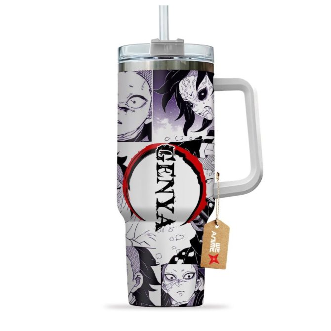 Genya Shinazugawa Demon Slayer Anime Custom Stanley Quencher 40Oz Stainless Steel Tumbler - Image 3