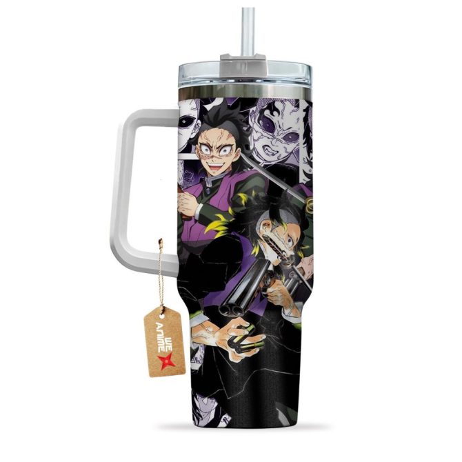 Genya Shinazugawa Demon Slayer Anime Custom Stanley Quencher 40Oz Stainless Steel Tumbler - Image 4