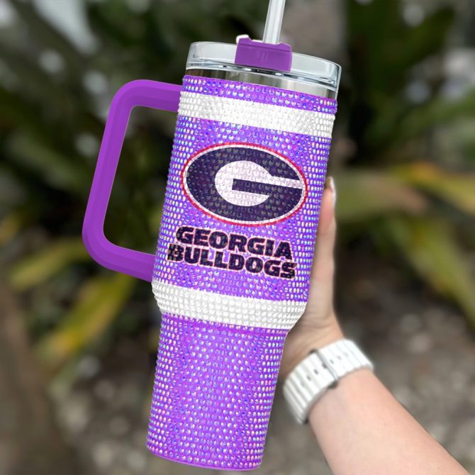 Georgia Bulldogs Ncaa Custom Stanley Quencher 40Oz Stainless Steel Tumbler With Handle