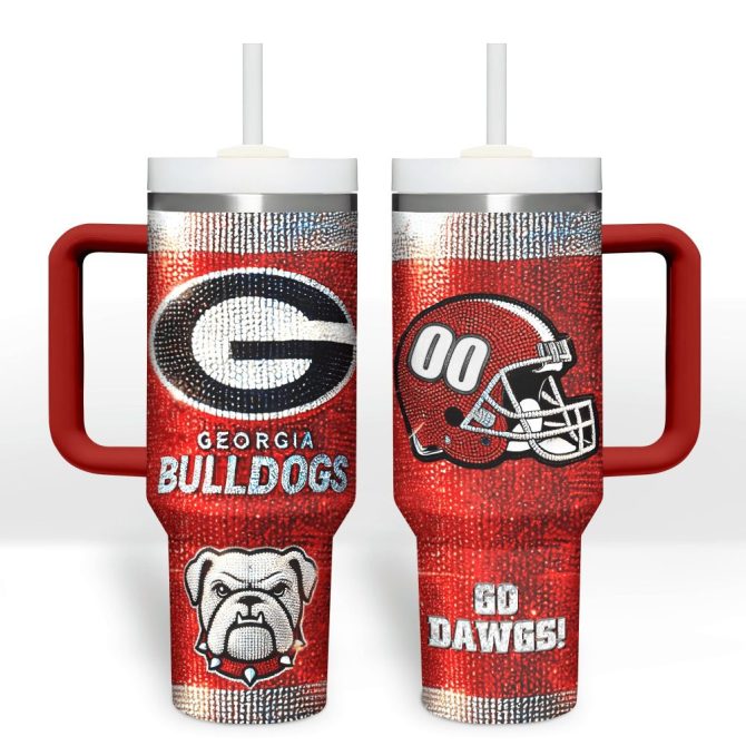 Georgia Bulldogs Ncaa Custom Stanley Quencher 40Oz Stainless Steel Tumbler With Handle - Image 4