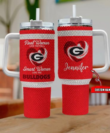 Georgia Bulldogs Ncaa Custom Stanley Quencher 40Oz Stainless Steel Tumbler With Handle