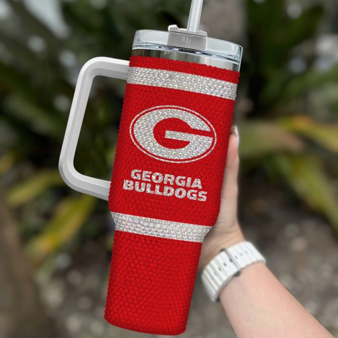 Georgia Bulldogs Ncaa Custom Stanley Quencher 40Oz Stainless Steel Tumbler With Handle - Image 2