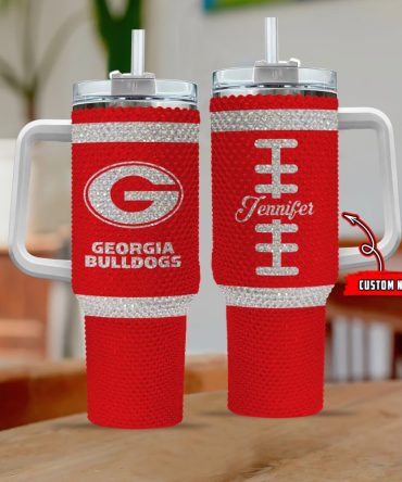 Georgia Bulldogs Ncaa Custom Stanley Quencher 40Oz Stainless Steel Tumbler With Handle