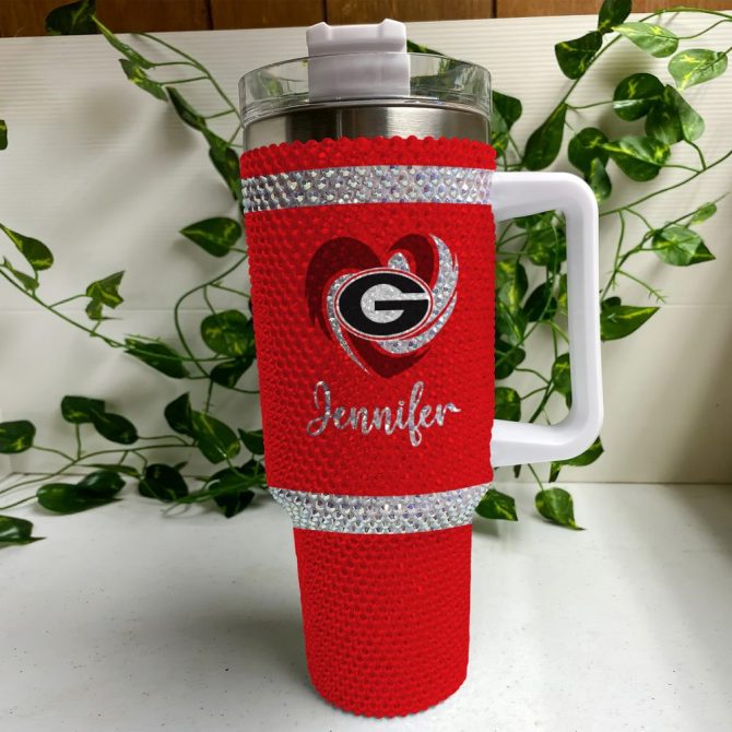 Georgia Bulldogs Ncaa Custom Stanley Quencher 40Oz Stainless Steel Tumbler With Handle - Image 4