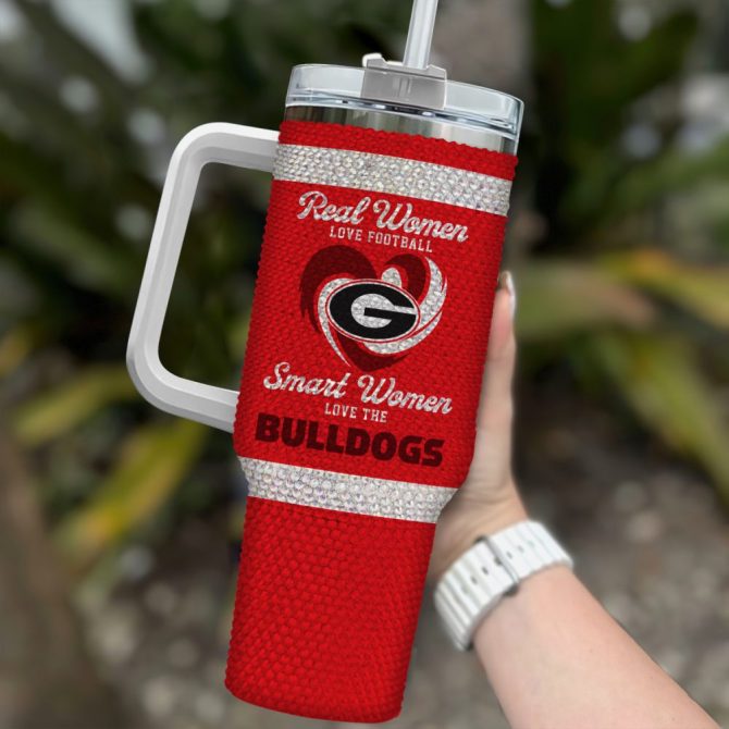 Georgia Bulldogs Ncaa Custom Stanley Quencher 40Oz Stainless Steel Tumbler With Handle - Image 2
