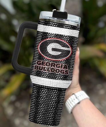 Georgia Bulldogs Ncaa Custom Stanley Quencher 40Oz Stainless Steel Tumbler With Handle