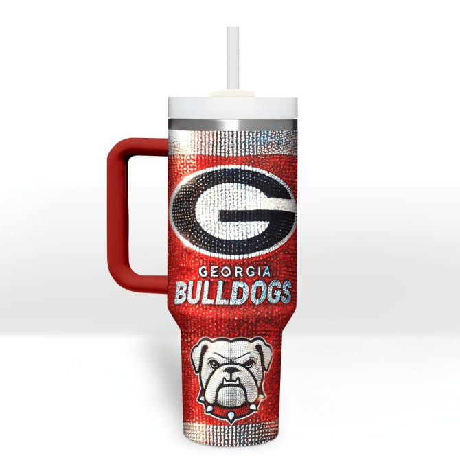 Georgia Bulldogs Ncaa Custom Stanley Quencher 40Oz Stainless Steel Tumbler With Handle - Image 2